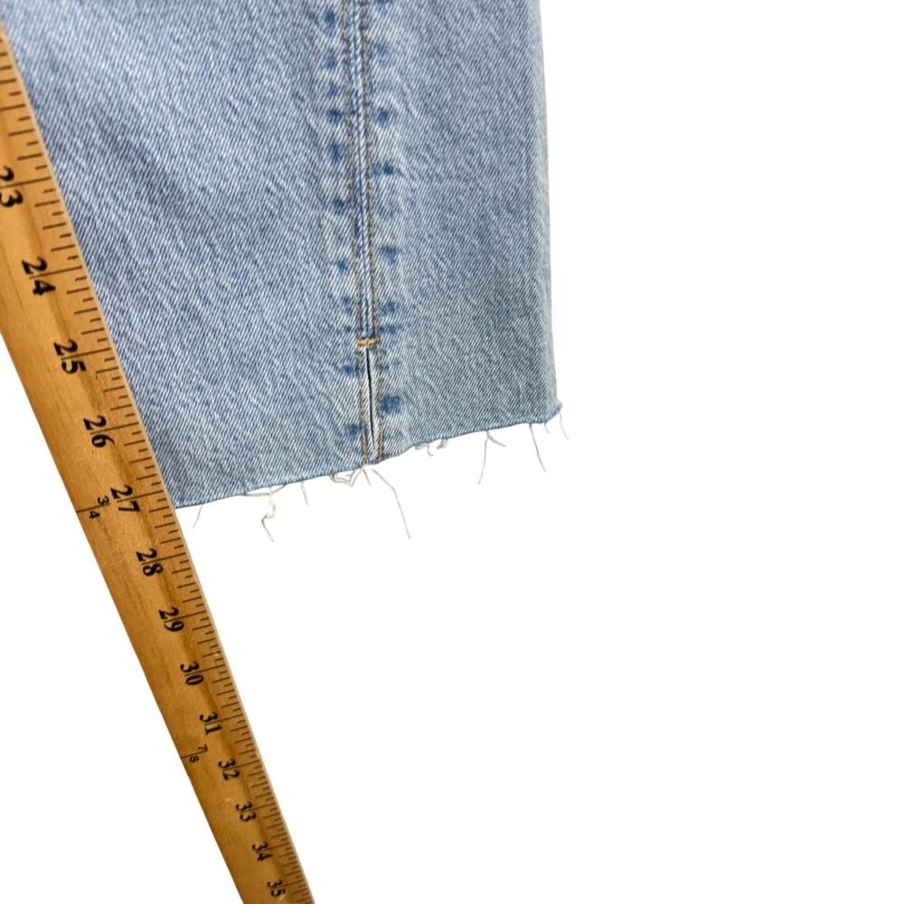 Zara Slim Fit Jeans Women 4 Light Blue NEW High Rise Distressed Cropped 6164/064 - Picture 6 of 11